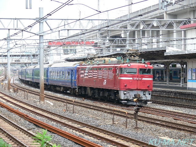 EF81「越後」回送の鉄道写真